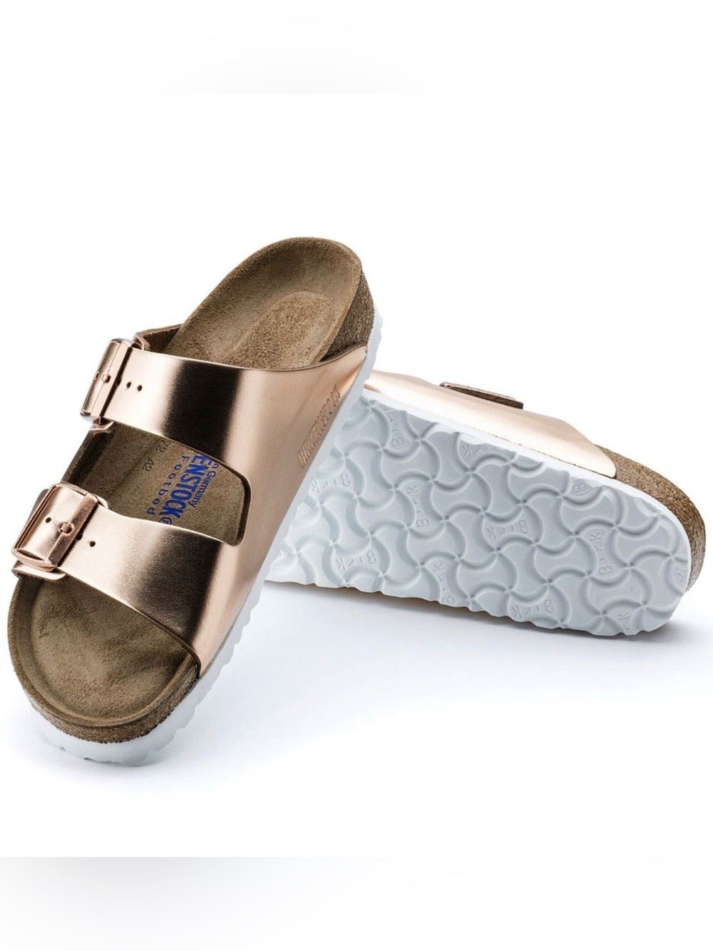 Birkenstock Arizona Metallic Copper Soft Footbed EU 43 Womens 12 US Regular NEW